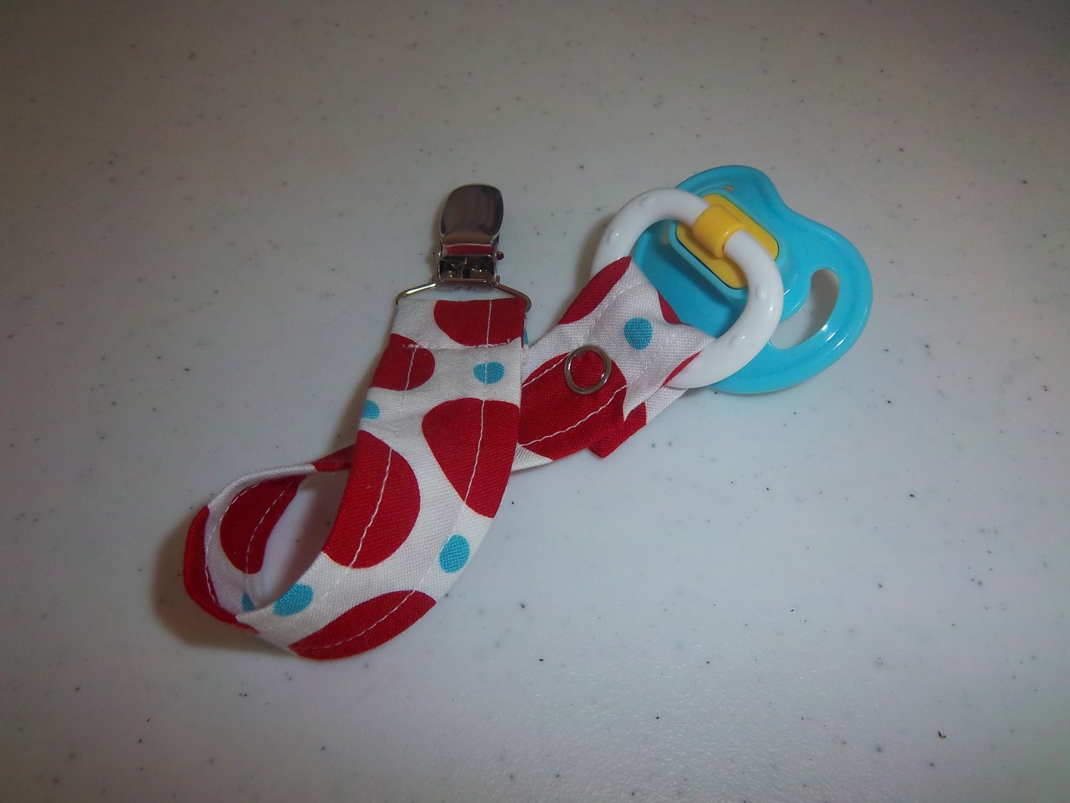Sunburst in Red Pacifier Clip