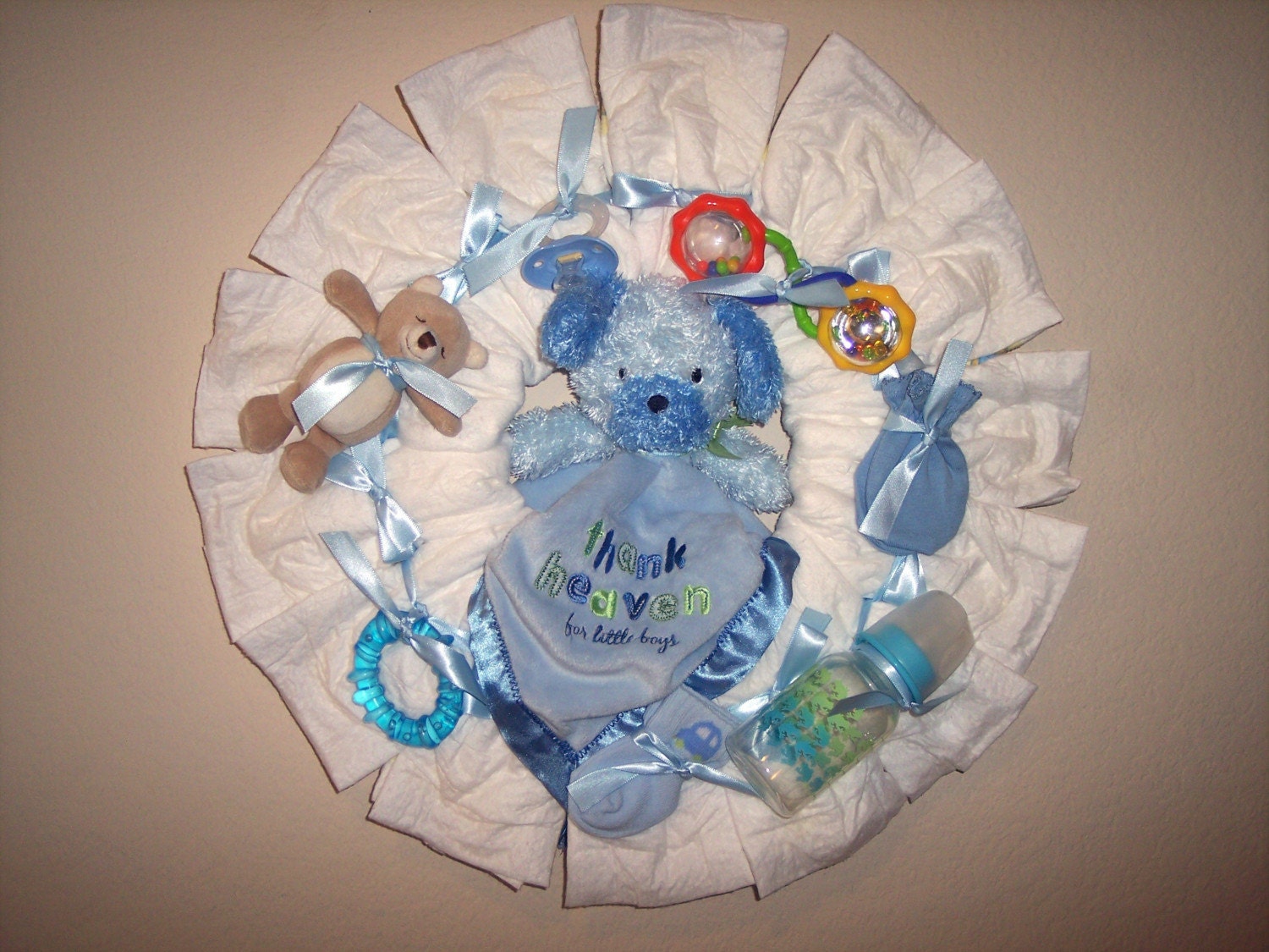 Blue Security Blanket Diaper Wreath