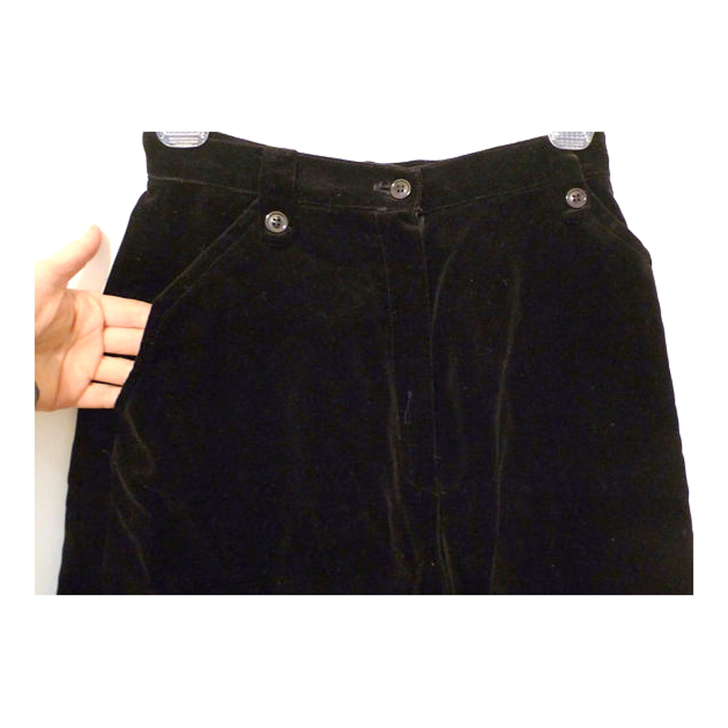 SALE Vintage Black Velour Gauchos / Velveteen Knickers, Culottes, Shorts, / Women / Men / Small