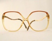 BIG NOS Ombre Frame France Mod Glam Eyeglass Frames / Rose Petal Color Supermodel Sunglasses, NOS