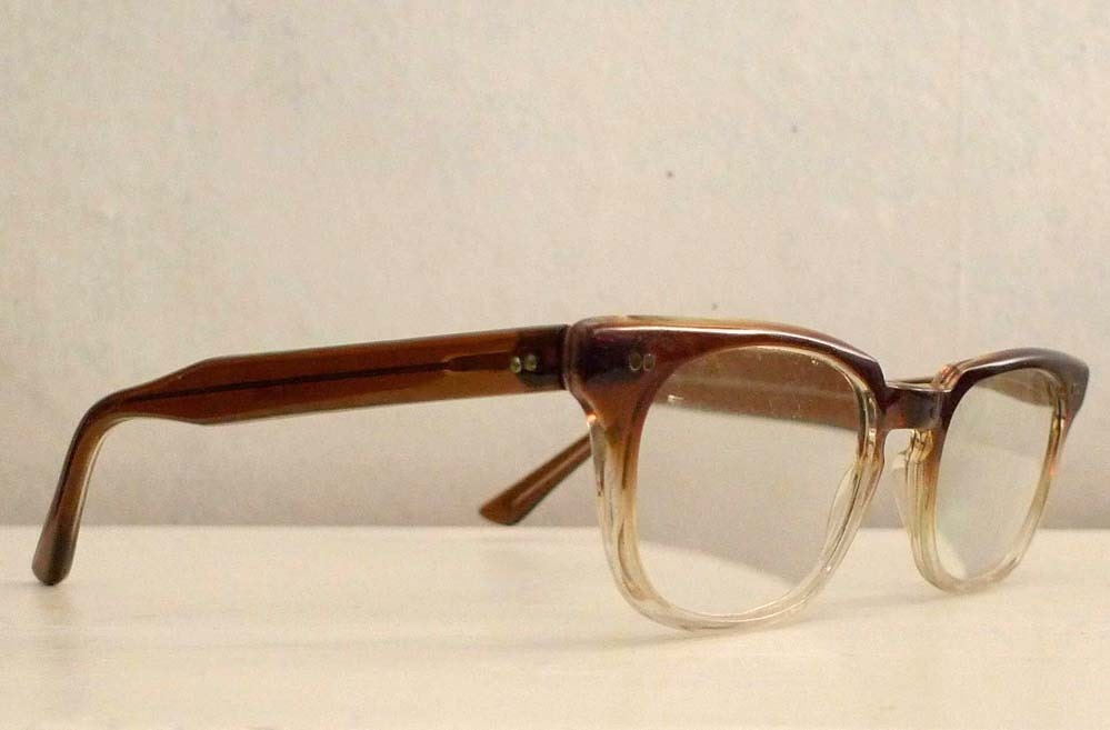 Vintage GMan Brown Fade Eyeglasses Frames Auburn by BibbysRocket