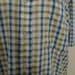 SALE Vintage Oxford Shirt/ Short Sleeves/ Mens Medium/ Golf Top / Blue Yellow Windowpane Plaid