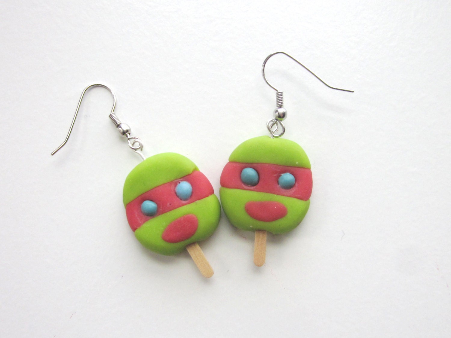 Turtle Pop Earrings--Red
