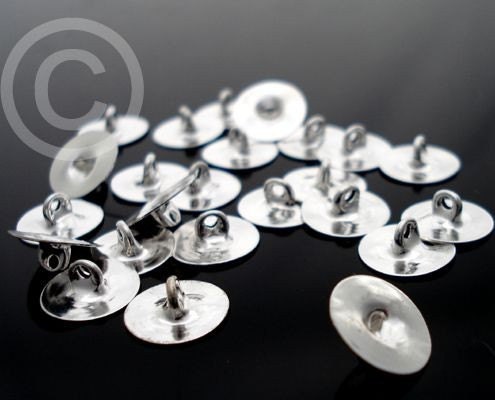 100 - Button Backs Glue on Pad 6mm Shanks - Make OWN Buttons out of almost anything