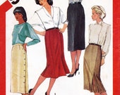 Vintage 1980s SEXY Retro Fitted SECRETARY SKIRTS Pattern - 4 Styles - 30 Waist - Simplicity 6243