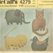 Vintage 1970s Stuffed CALICO PILLOW TOYS Pattern - One Size - McCall's 4279