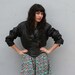 BIKER BABE Black Corset Laced Batwing Leather Jacket, s-m