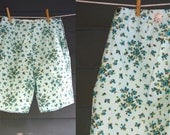 50s Shorts Vintage Blue Belle Floral Print New With Tags