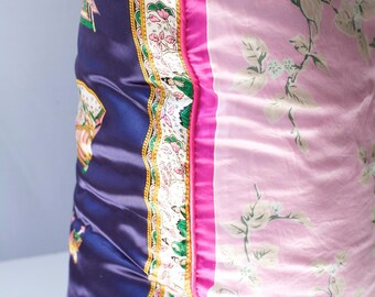 Vintage Scarf Pillow Cover . FLORIDA / Poppy by