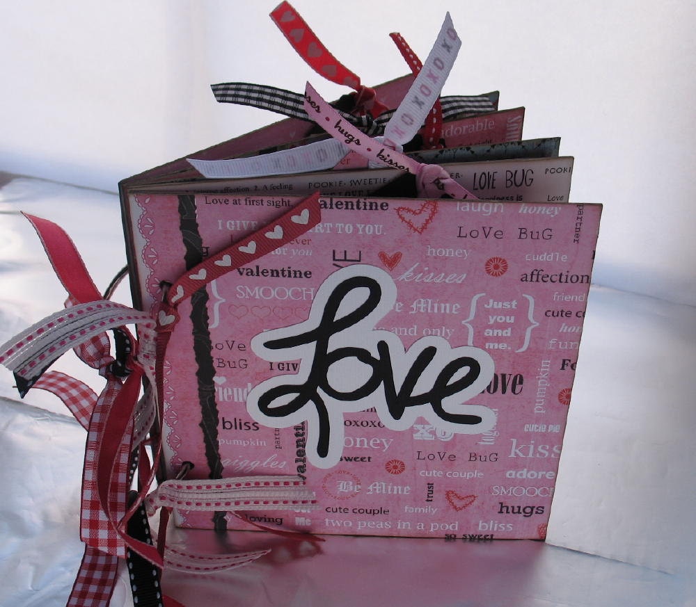 Valentine Scrapbook Photo Album Chipboard Premade Memory Book LOVE 6x6 Ready to Ship Il_170x135