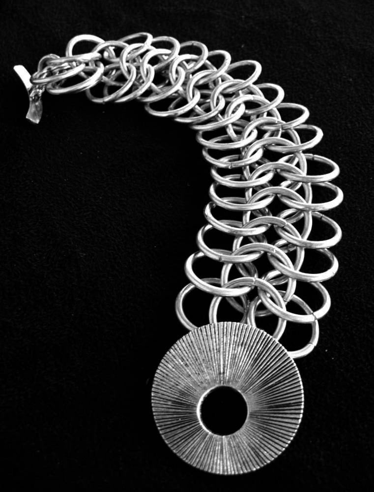 Wide Statement Chainmaille Bangle Bracelet