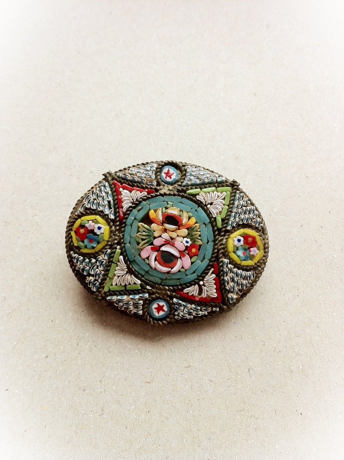 Vintage Mosaic Brooch