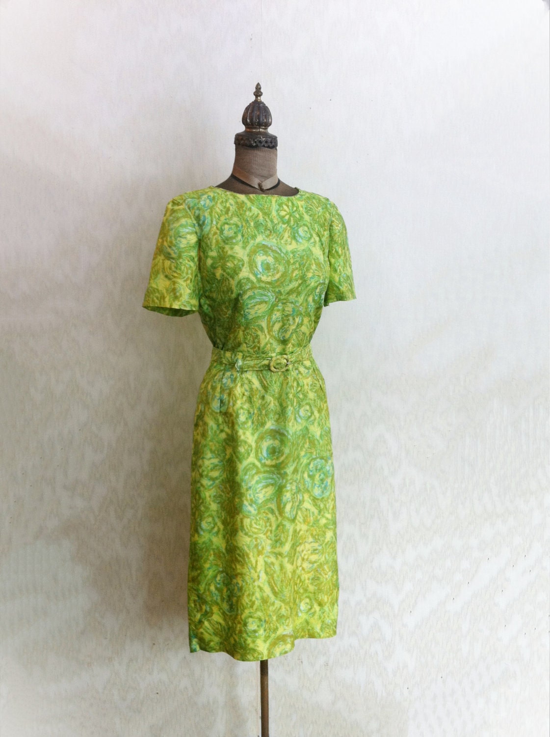 1960s Green Dress with Original Belt