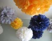 Preppy - 10 Tissue Paper Pom Poms Decoration Wedding Engagement Party DIY Kit