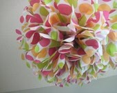 Hot Dots - 1 Large Tissue Paper Pom Pom Flower - Portland Original - First Birthday - Hot Pink and Lime Il_170x135