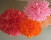 10 Tissue Poms - Custom Pick Your Colors - Fast Ship - Reception Decorations Il_170x135