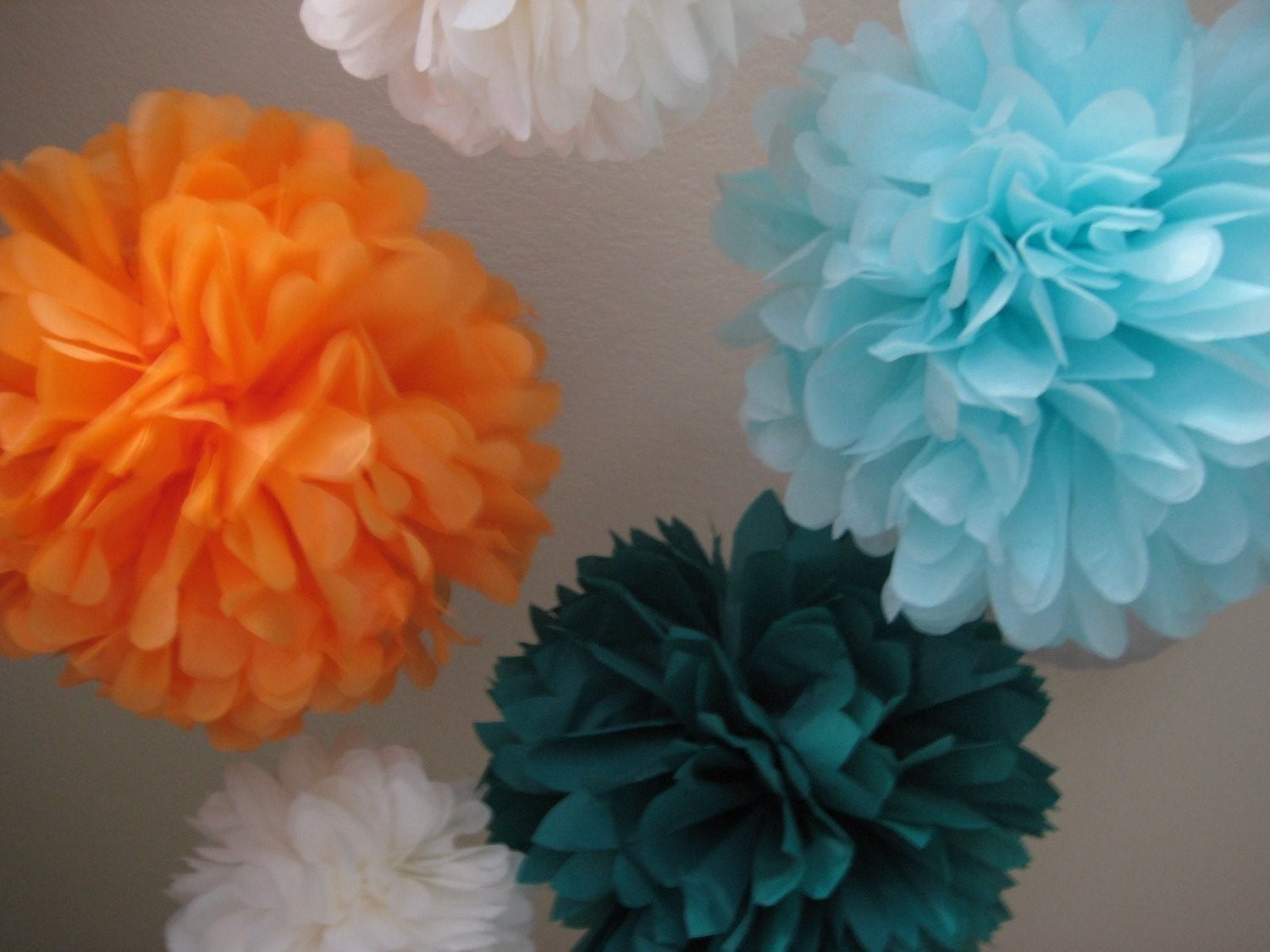 SALE 10 Tissue Papered Pom Pom Kit - Pick Your Colors - Custom DIY Kit Il_170x135