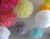 Custom 50 Tissue Paper Pom Poms Decoration Holiday Party DIY Kit - Deluxe Wedding Decoration Il_170x135