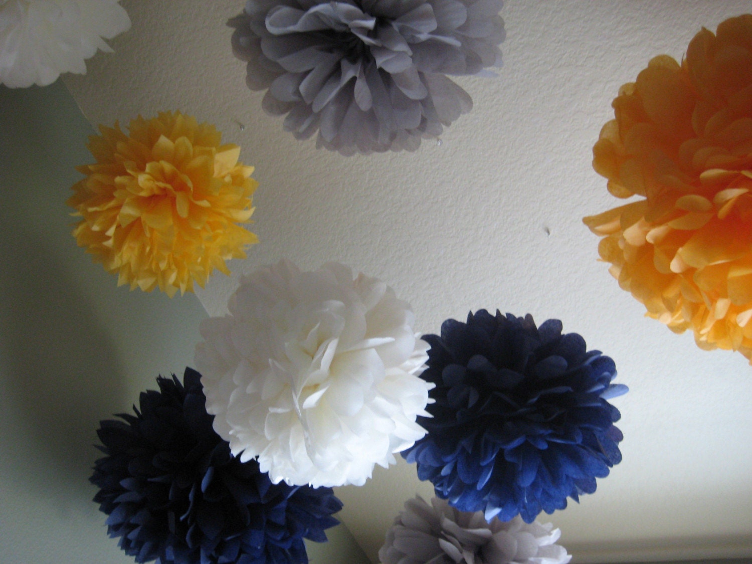 7 Tissue Paper Pom Poms Decoration Holiday Party NYE DIY Kit Black Friday Cyber Monday Il_570xn