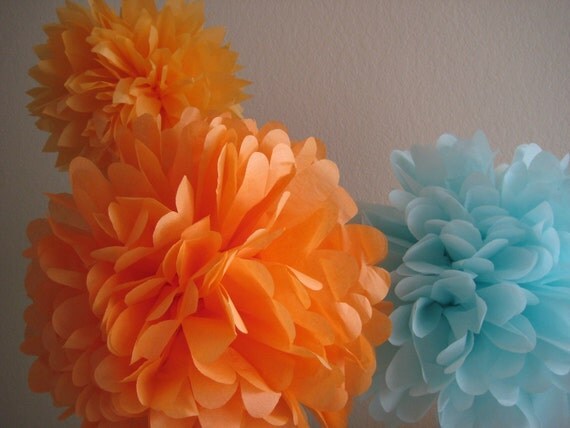 SALE - 5 Tissue Pom Pom Decoration Graduation Party - DIY Decor Kit - Custom Pick Your Colors Il_570xn