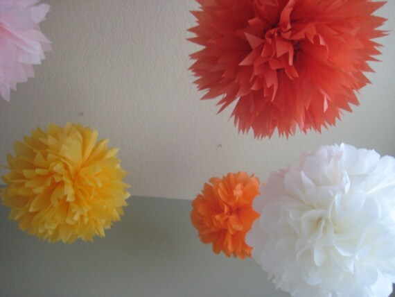 45 Mixed Sizes - Tissue Paper Pom Poms Decoration Holiday Party DIY Kit - Dance Floor Il_570xn