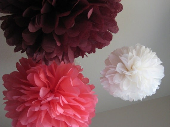 Choose Your Colors - 9 Tissue Paper Pom PomKit - Party DIY Decor Kit - 1st Birthday - Dessert Table - Portland Original - Custom Il_570xn