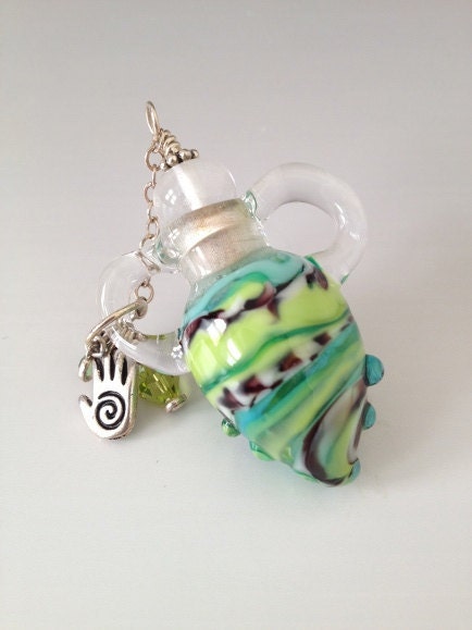 Unique Blown Glass Keepsake Fairy Vessel art - HorkoverGlass
