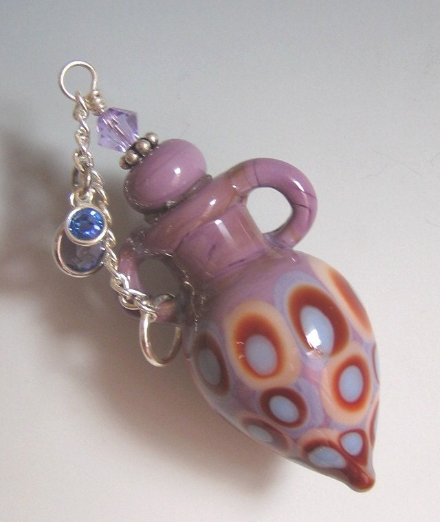 Blown Glass Keepsake Miniature Vessel. Effetre-Moretti glass.