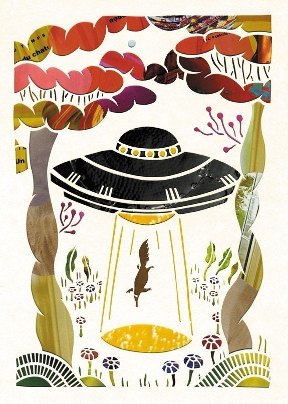 PRINT / Arikui Abduction 01 - Print from an Original Papercut art