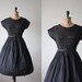 1950s dress - black eyelet party dress