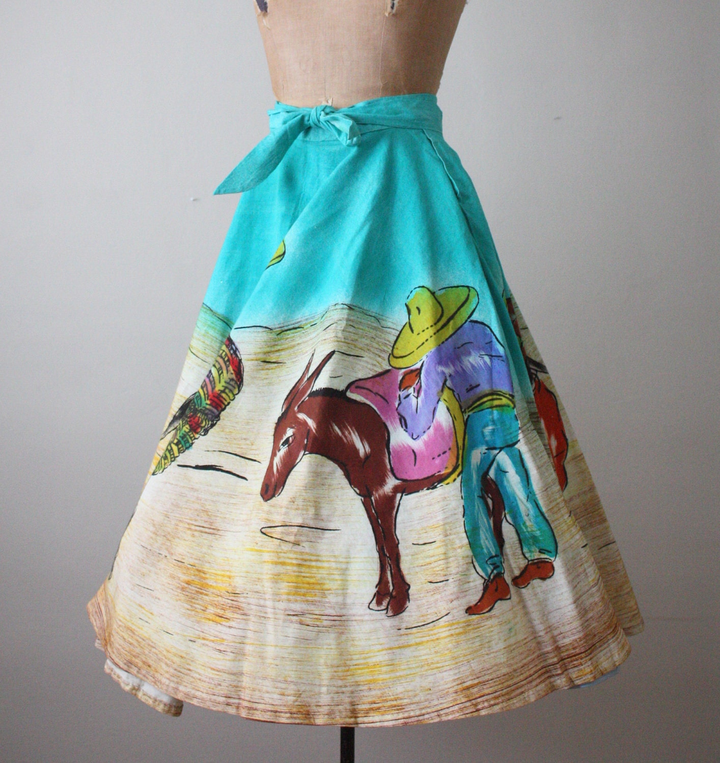 vintage 1950's southwestern circle skirt