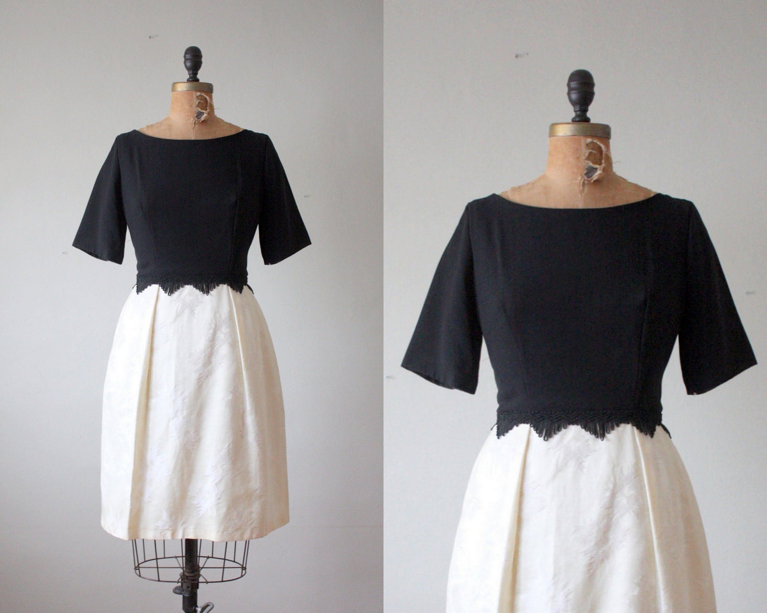 1950s dress - cocktail dress - thistle brocade party dress