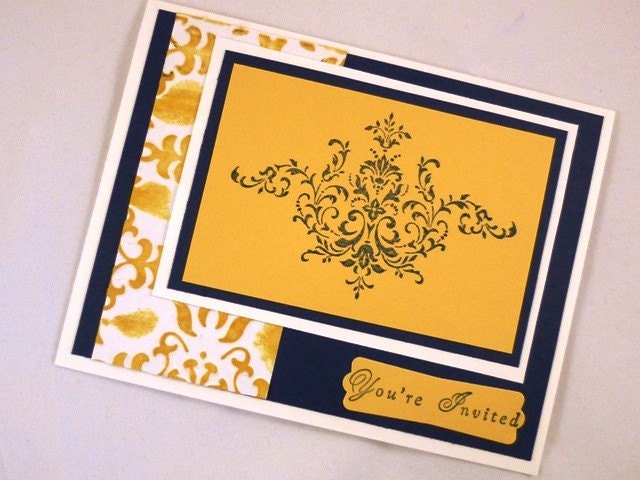 Regal Invitation Sample - Navy/Yellow