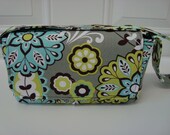 Medium Size Coupon Organizer Holder - Attaches to your shopping cart - Lime Floral
