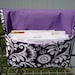 Fabric Coupon Organizer /Budget Organizer Holder - Attaches to Your Shopping Cart - Purple and White Floral