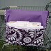 Fabric Coupon Organizer /Budget Organizer Holder - Attaches to Your Shopping Cart - Purple and White Floral