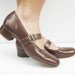 Vintage MAD MEN 1950s Mary Jane Shoes 8 N Indie Hipster 5 6 38 Half Chocolate Brown Buckles