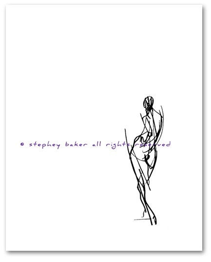5x7 Giclee Art print Fine Art Fashion Gesture Drawing