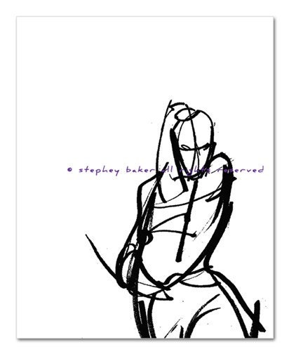 5x7 FIne Art Gesture Drawing