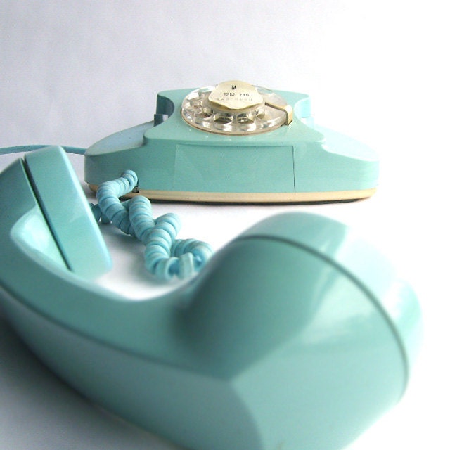 Turquoise Blue Rotary Princess Phone