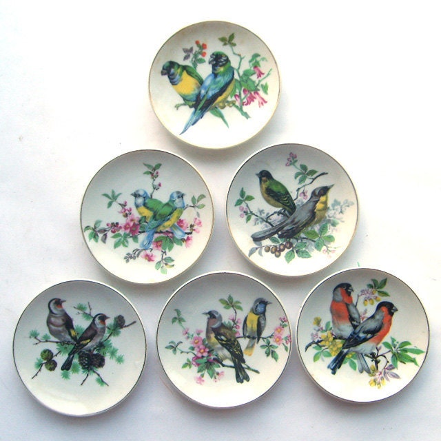 Collection of Miniature Decorative Bird Plates