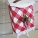Vintage Upcycled Mailbox - Red Check Gingham and Lace - Vintage Hardware - Farmhouse Chic