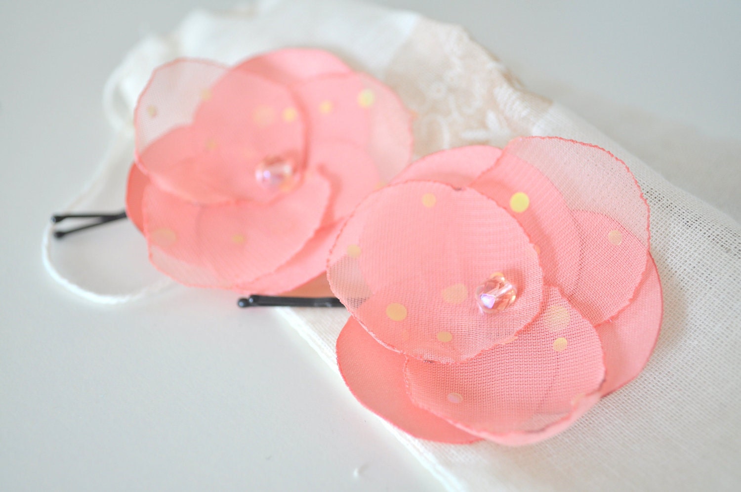 Pink Passionfruit Hair Pin Set - made to order