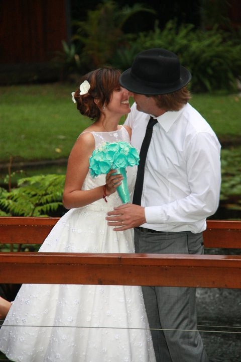 Fabric Flower Bridal Bouquet - DIY Wedding