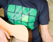 TREE BRANCH organic t-shirt (green silkscreened graphic on charcoal t shirt)