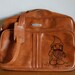 Green Thumb-VINTAGE brown World Traveler shoulder bag with handpainted Nome