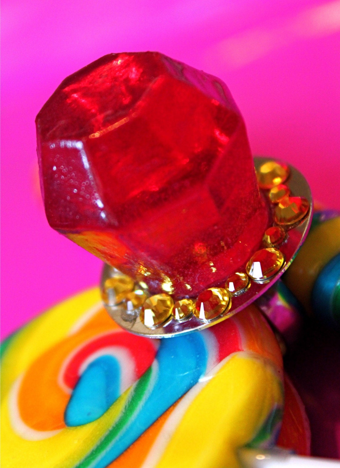 Sweet Strawberry Ring PoP - Candy Glam Resin Ring