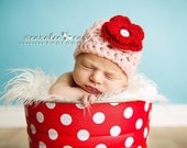 Crochet Pattern PDF - Pistachio Beanie with Layered Flower, Sizes Preemie to 2 Years