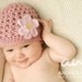 Crochet Pattern PDF - Textured Beanie with Daisy, Baby Hat, Sizes Preemie to Adult