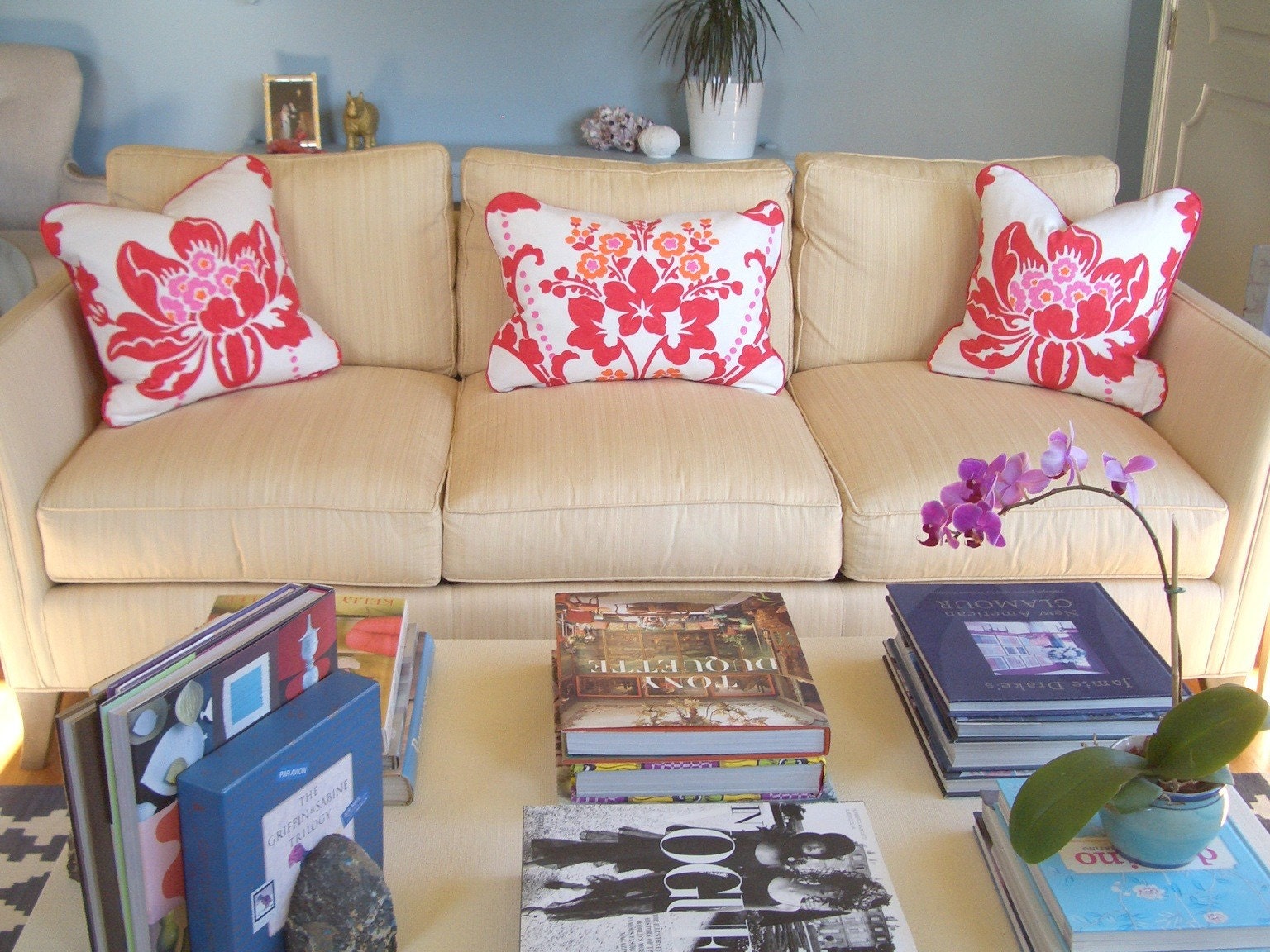 Pair, Designers Guild Esperanza Cushions - Poppy